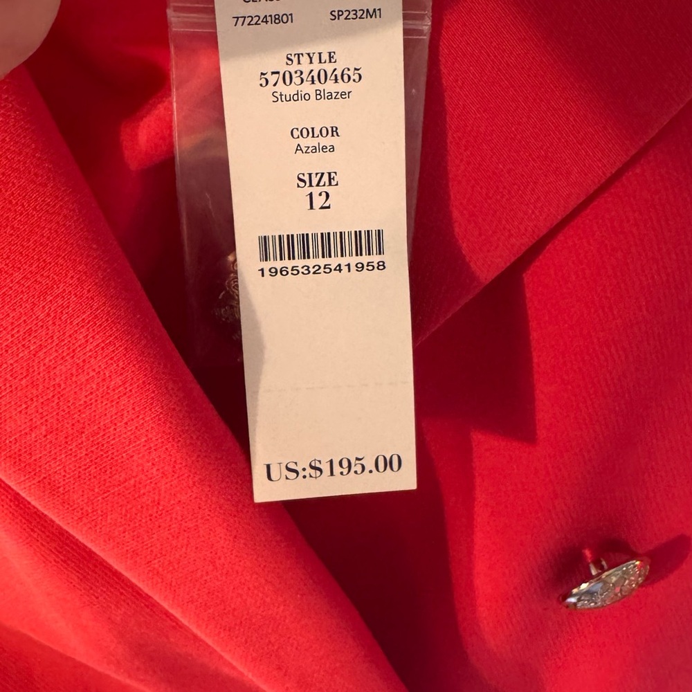WHBM Hot pink statement suit. Studio Blazer and pants to match. - Picture 3 of 4